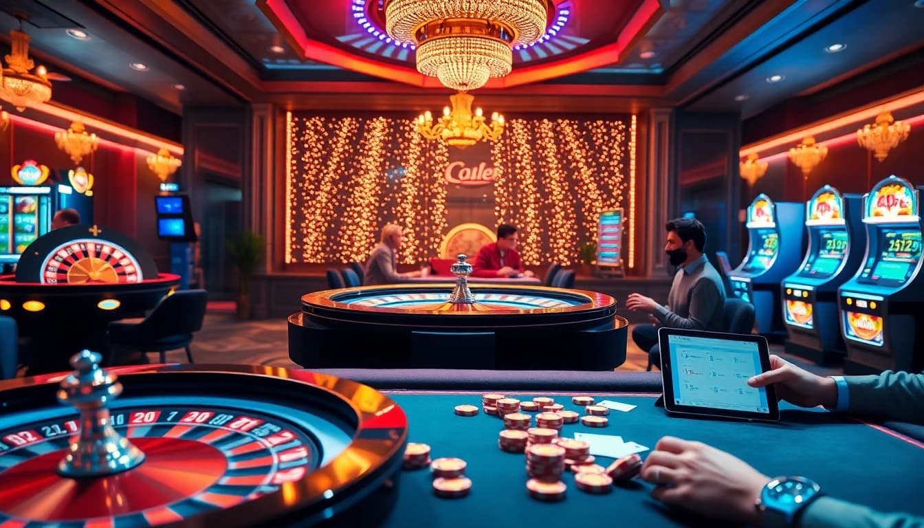 Playing lô đề online in a vibrant virtual casino environment with colorful gambling elements.