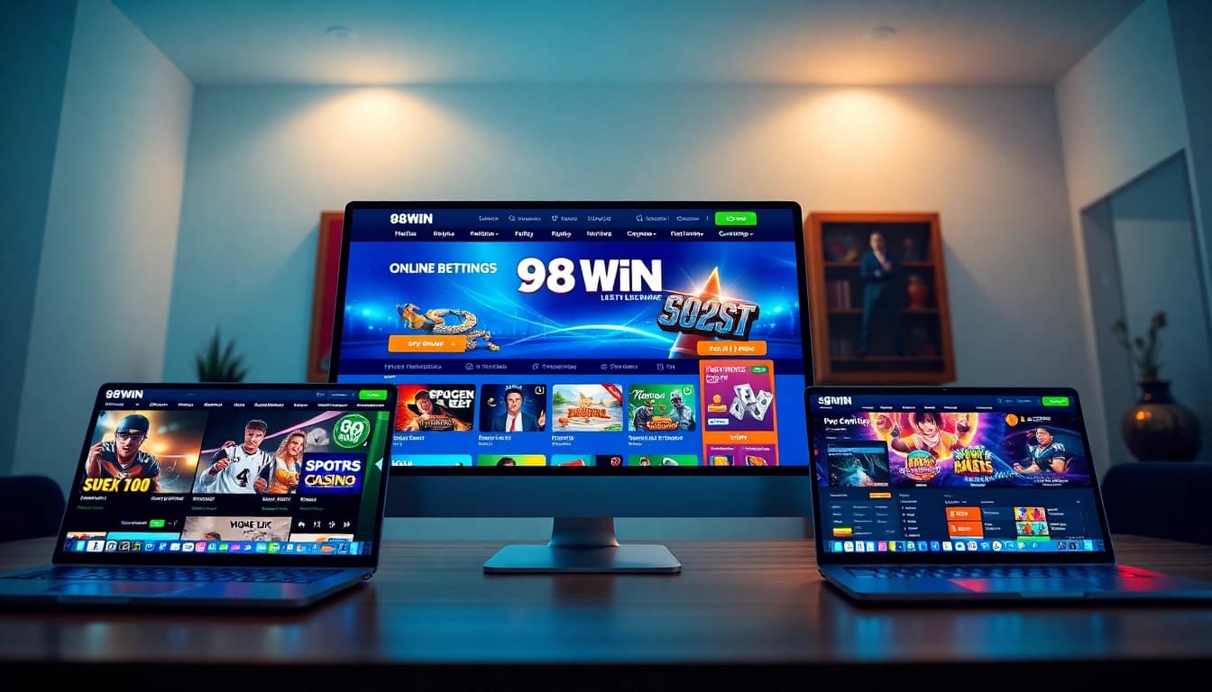 Explore the engaging and vibrant homepage of 98WIN, a leading online gambling platform.