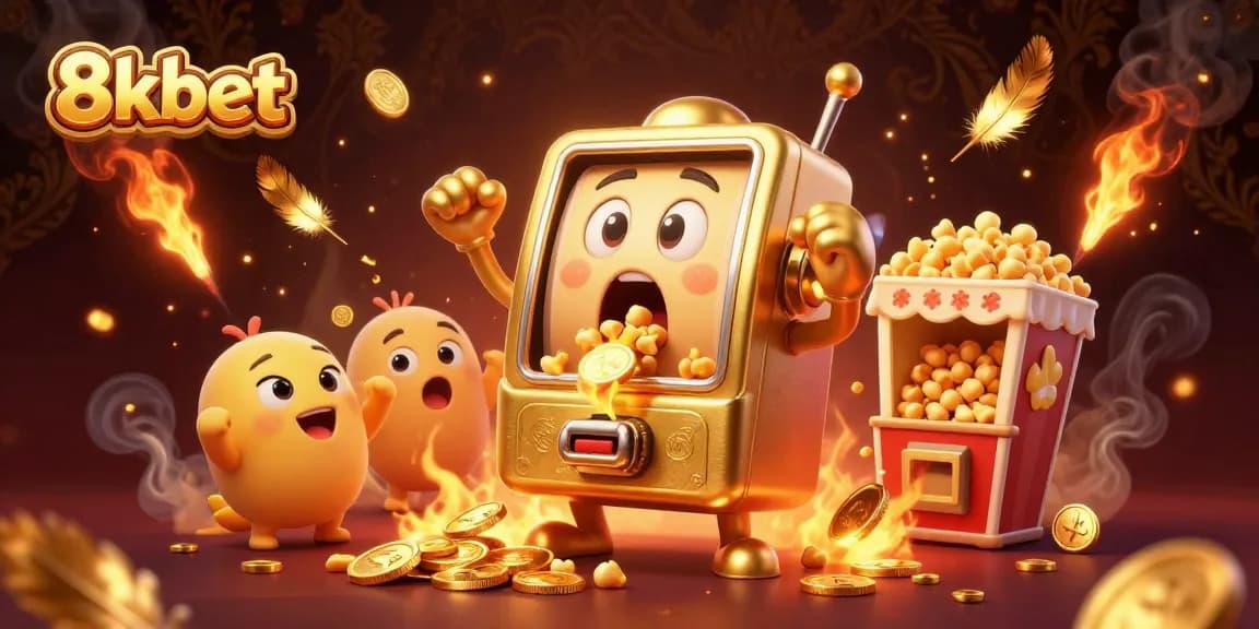 Catch the excitement of 8xbet with a winning slot machine and celebrating characters!