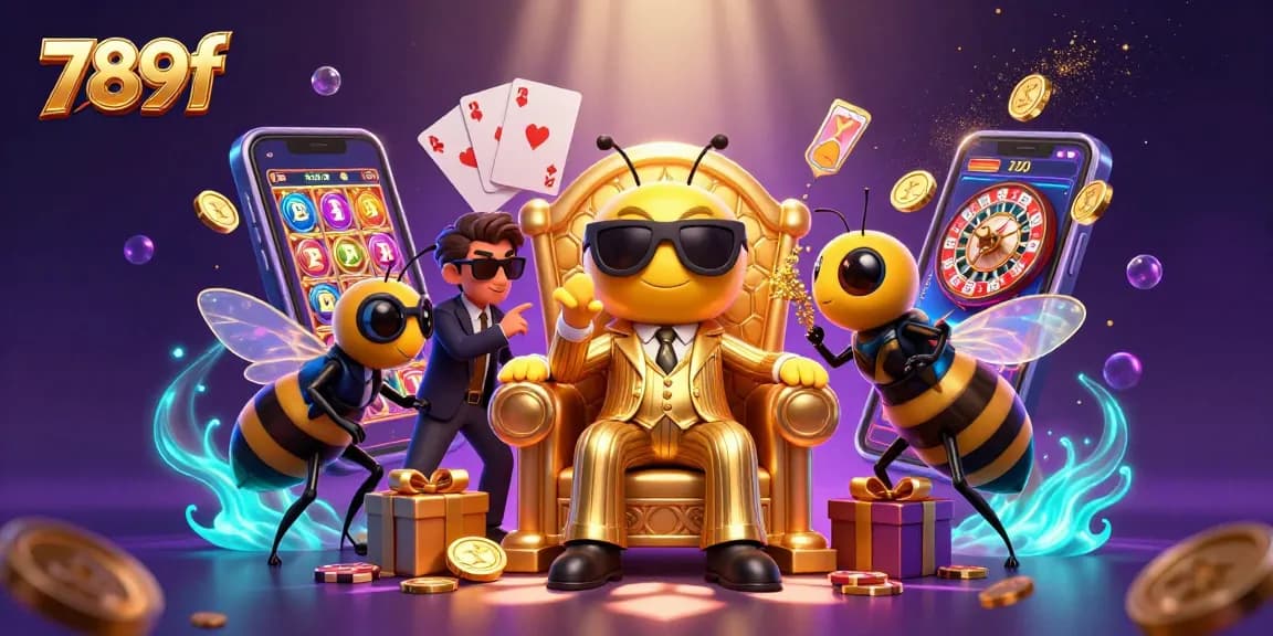 Explore exhilarating gambling with 789f, featuring a buzzing cartoon mob boss and engaging game elements.