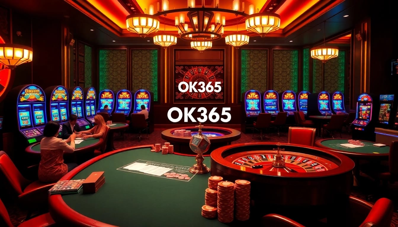Players actively engaging with the casino games at OK365, showcasing excitement and luxury in online gambling.