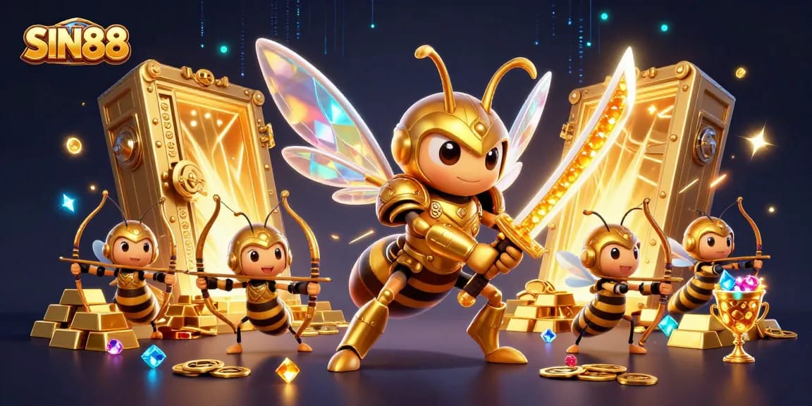 SIN88 offers exciting gaming with a captivating display of golden treasures and vibrant characters.
