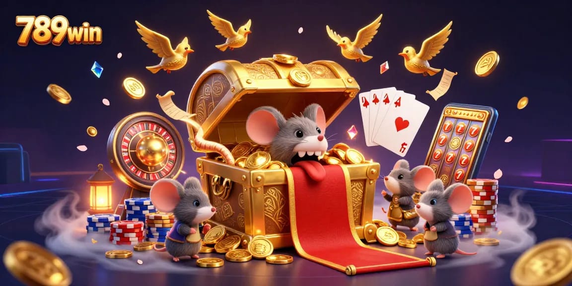 Experience the thrill of winning with 789win, featuring dynamic treasures and vibrant casino elements.