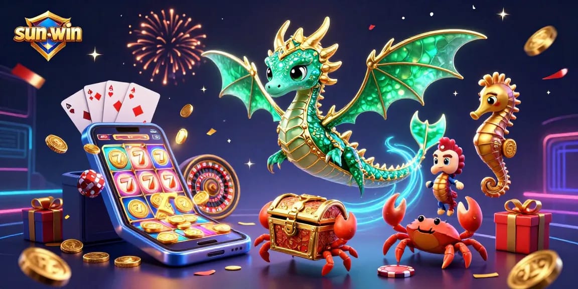 Experience epic winnings with sun-win in a vibrant casino realm led by a sea dragon!