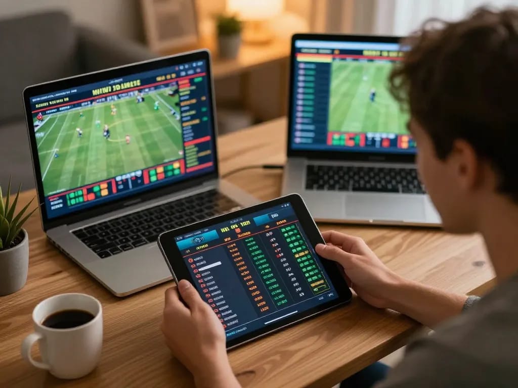 Engaging online sports betting session utilizing THABET platform with real-time statistics.
