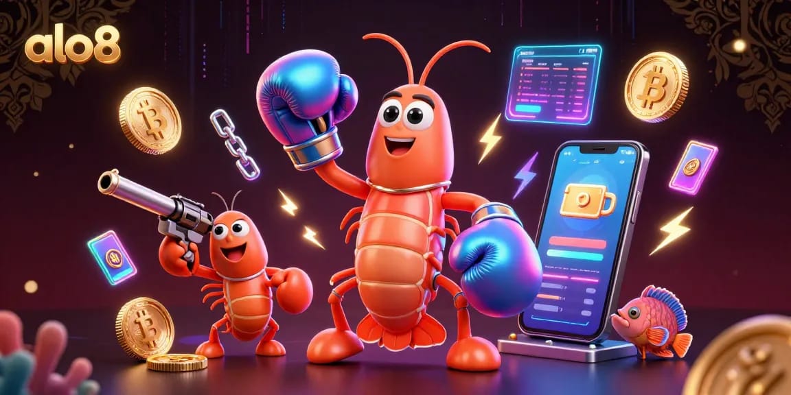 Win big with alo8 as a mantis shrimp champion battles alongside its pistol shrimp sidekick in a dazzling casino world!