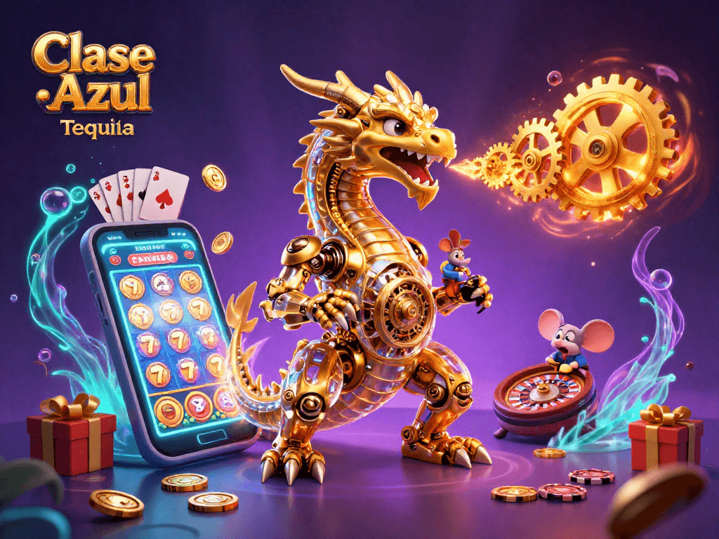 Engage in thrilling gameplay with Clase Azul Tequila amidst golden coins and exciting slot games.