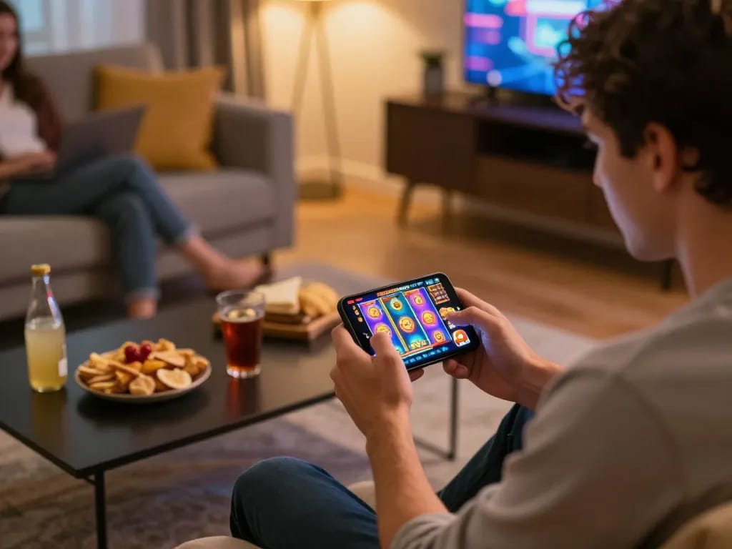 Players engaging in nohu gameplay on smartphones, illustrating vibrant online casino entertainment