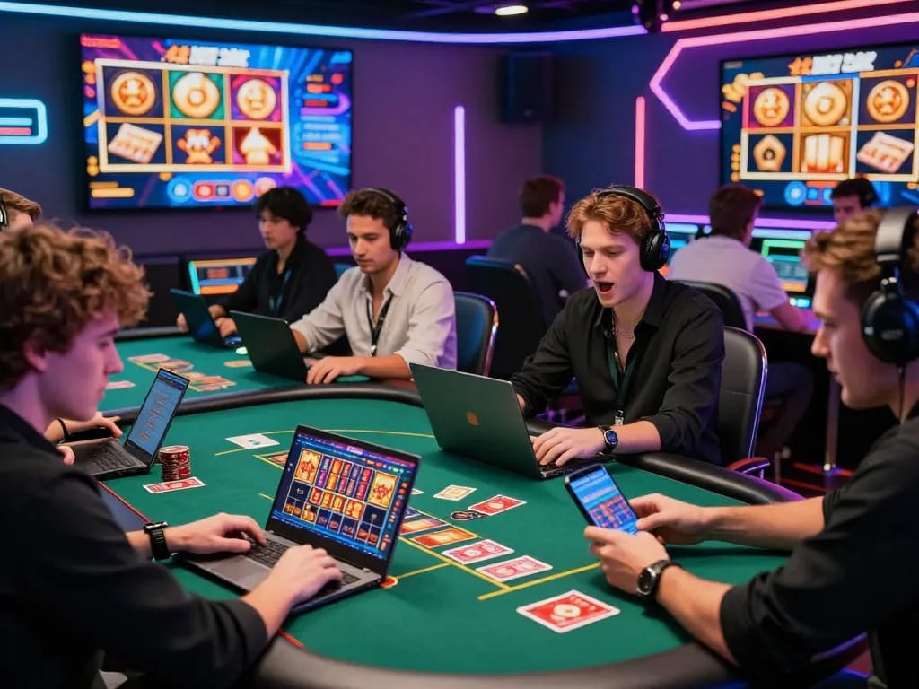Online players enjoying dynamic games at 23win casino, showcasing vibrant graphics and an engaging community atmosphere.