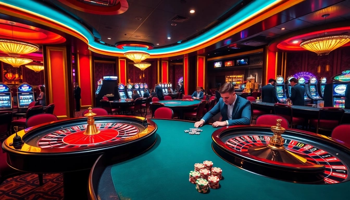 Players enjoy high-stakes poker at Thabet casino amidst luxury and excitement.