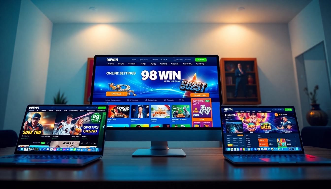 Explore the engaging and vibrant homepage of 98WIN, a leading online gambling platform.