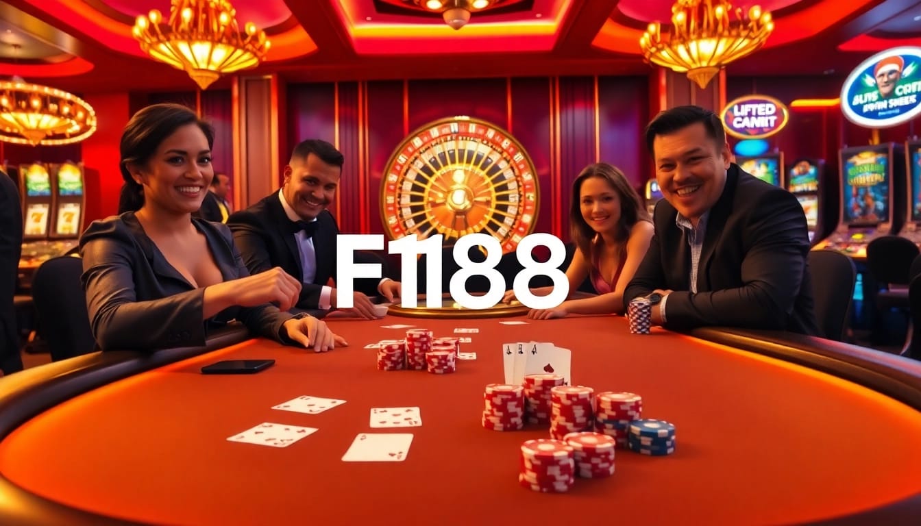 F168 casino scene featuring poker action, colorful chips, and lighting effects that create an exciting gambling atmosphere.
