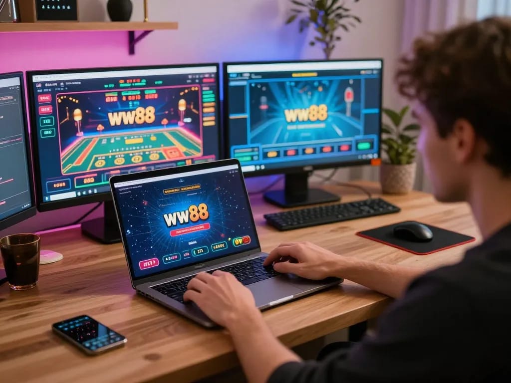Enjoying a thrilling experience on the ww88 casino app while strategizing bets at home