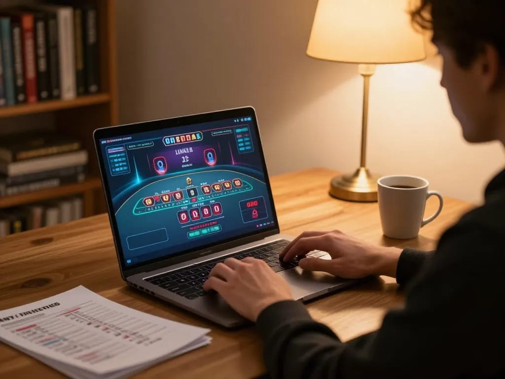 Join the exciting online experience at link cf68 with live dealer baccarat session on laptop.