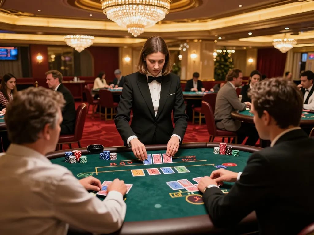 MM88 players engaging in a thrilling baccarat game with elegant table settings and luxurious atmosphere.