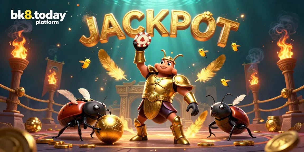 Engage with the bk8.today platform through this vibrant 3D illustration of vibrant gambling elements in action.