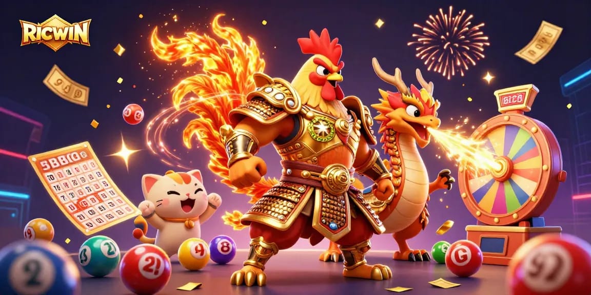 Experience RICWIN’s thrilling gaming escapades with dynamic characters and lively casino elements.