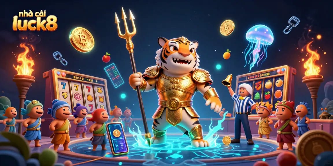 Experience thrilling gaming at nhà cái luck8 with vivid underwater elements and dynamic casino graphics