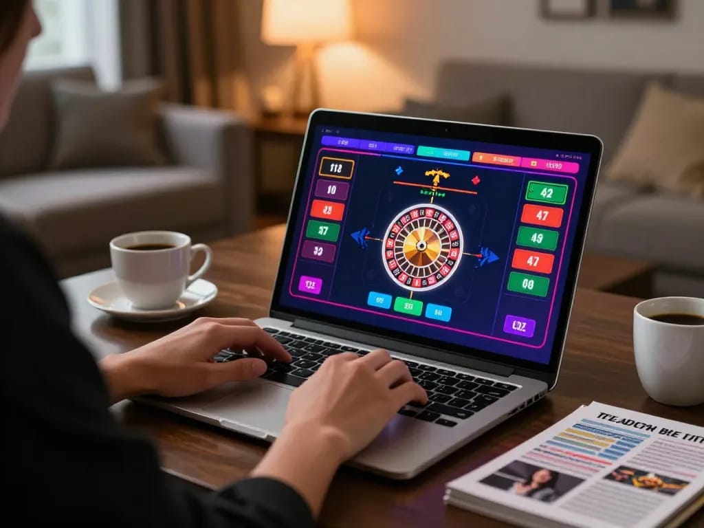 hb88 user enjoying online roulette from home while managing bets responsibly.
