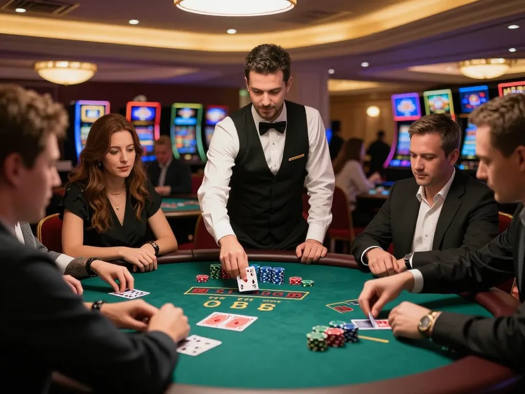 Player engages in a thrilling blackjack hand at fly88 casino, showcasing strategic gameplay and excitement.
