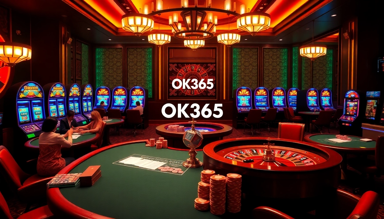 Players actively engaging with the casino games at OK365, showcasing excitement and luxury in online gambling.