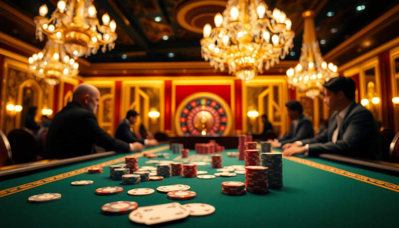 Experience the excitement of https://mm88.agency/ with a luxurious poker scene showcasing chips and cards.
