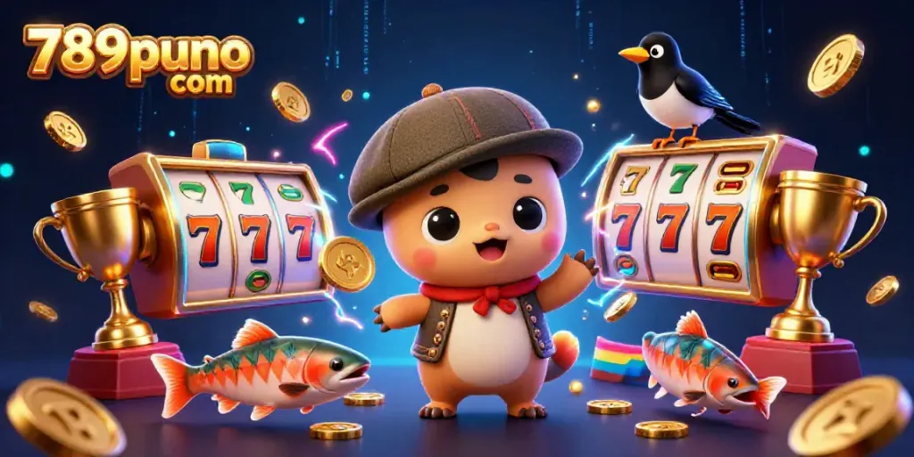 Experience thrilling slots at 789puno com with engaging characters and vibrant casino elements