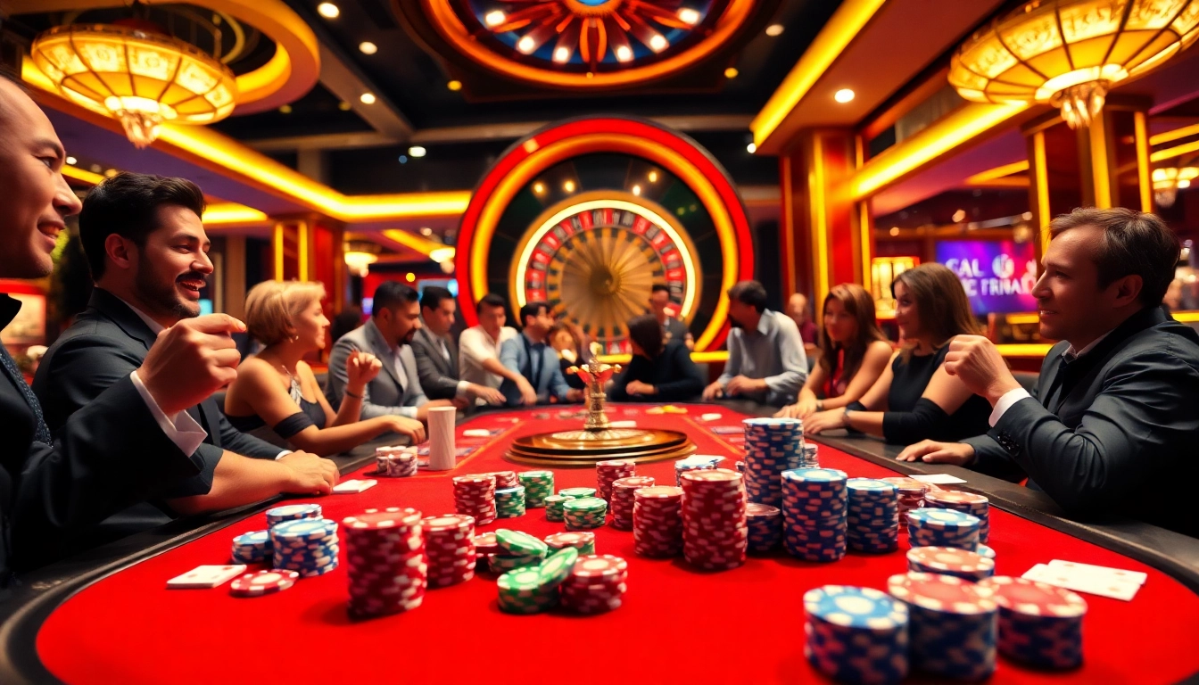 Experience the excitement of casino gaming with liên minh kjc at a vibrant gambling table.
