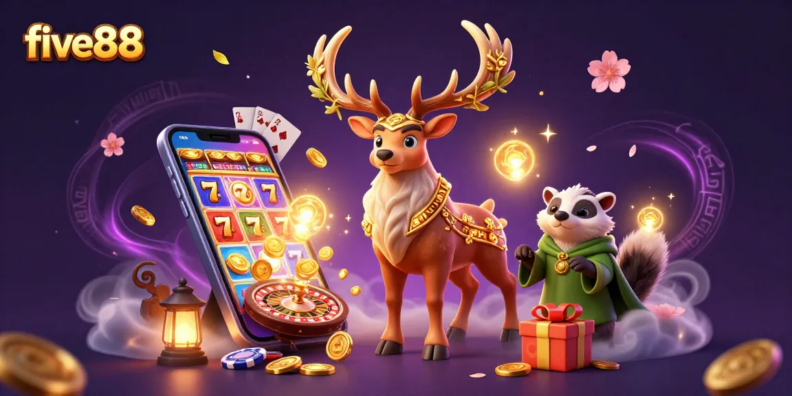 Engage with five88 casino slot games featuring a mystical druid and badger amid glowing elements