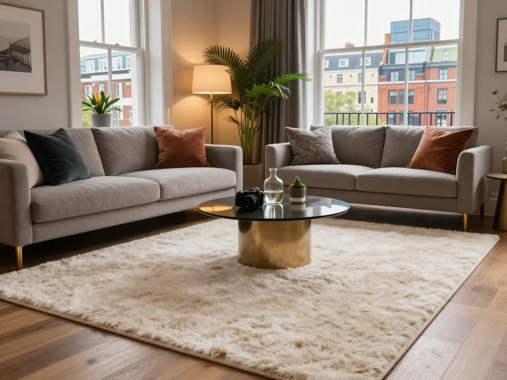 Luxury carpets London enhancing a stylish living room with chic decor.