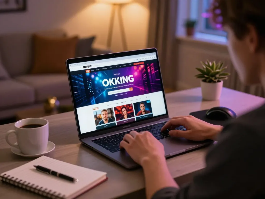 Engaging in strategic gameplay at OKKING online casino, showcasing a vibrant home gaming setup.