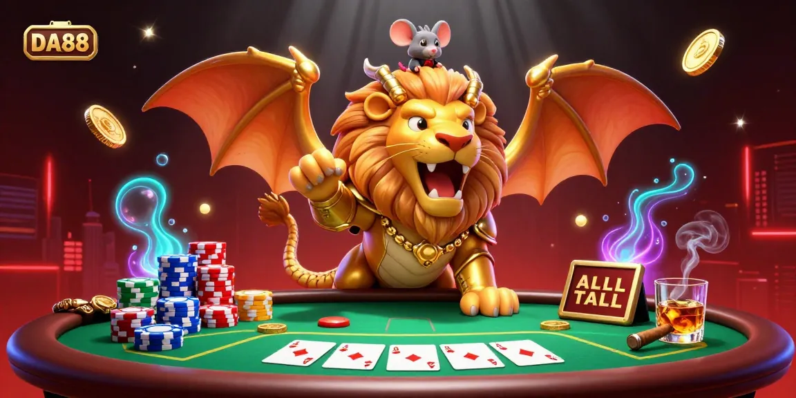 DA88 showcases an immersive 3D casino scene with vibrant poker action and dynamic gameplay.