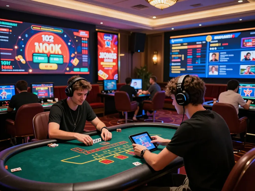 Experience the excitement of xibet online gaming with a live poker dealer in a luxurious virtual casino setting.