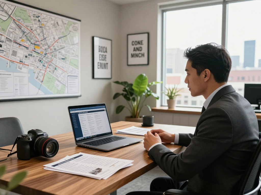 IDXSTAR property management consultation in a modern real estate office.
