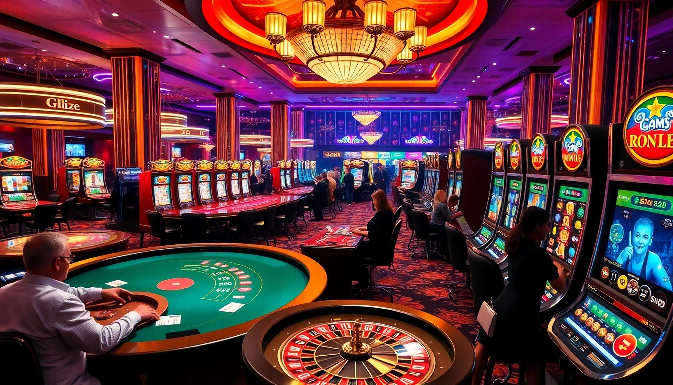 The energetic atmosphere at https://g28.wtf/ showcases players engaged at a poker table in a luxurious casino.