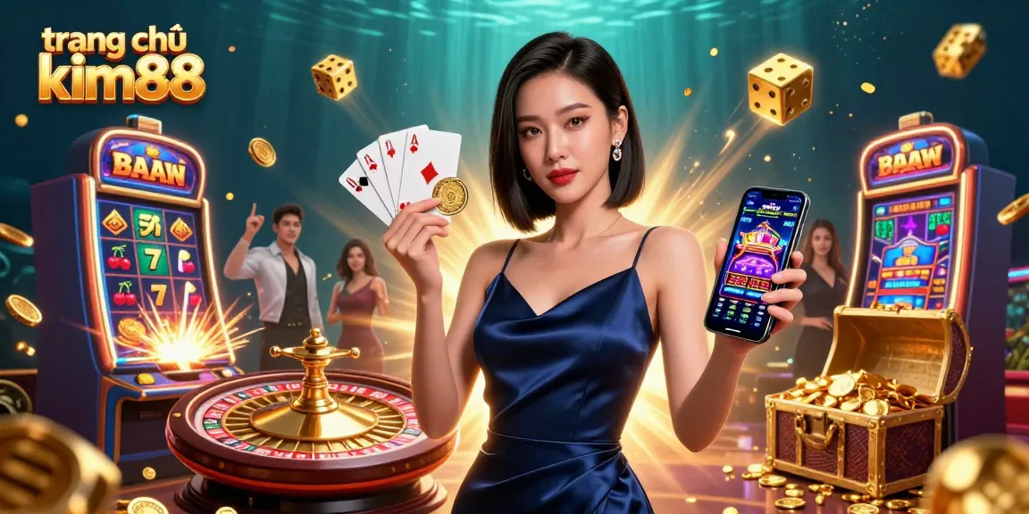 Engage with the gaming excitement at trang chủ kim88, featuring dynamic betting characters and vibrant casino elements.