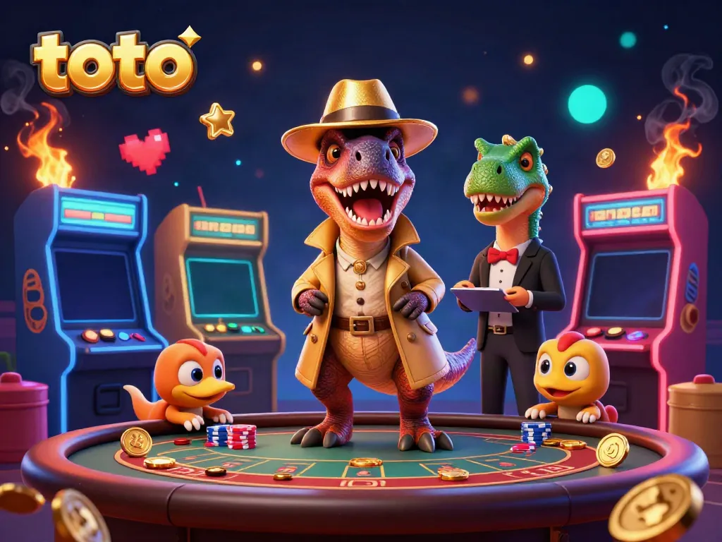 Engage with the thrilling toto blackjack scene featuring a velociraptor card counter and a stegosaurus pit boss.