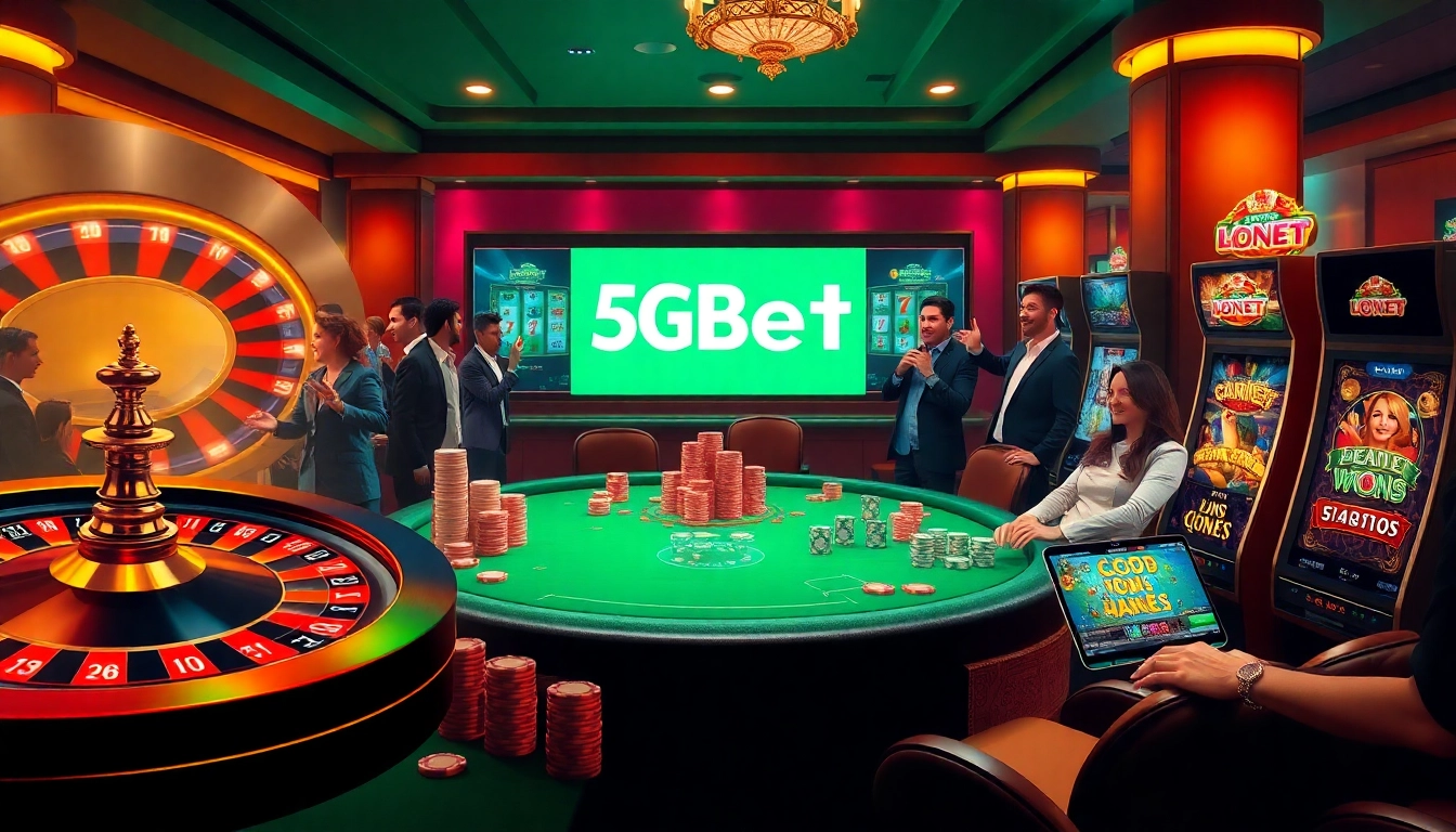 High-excitement gambling scene at https://5gbetbr.com.br/ featuring roulette and poker chips.