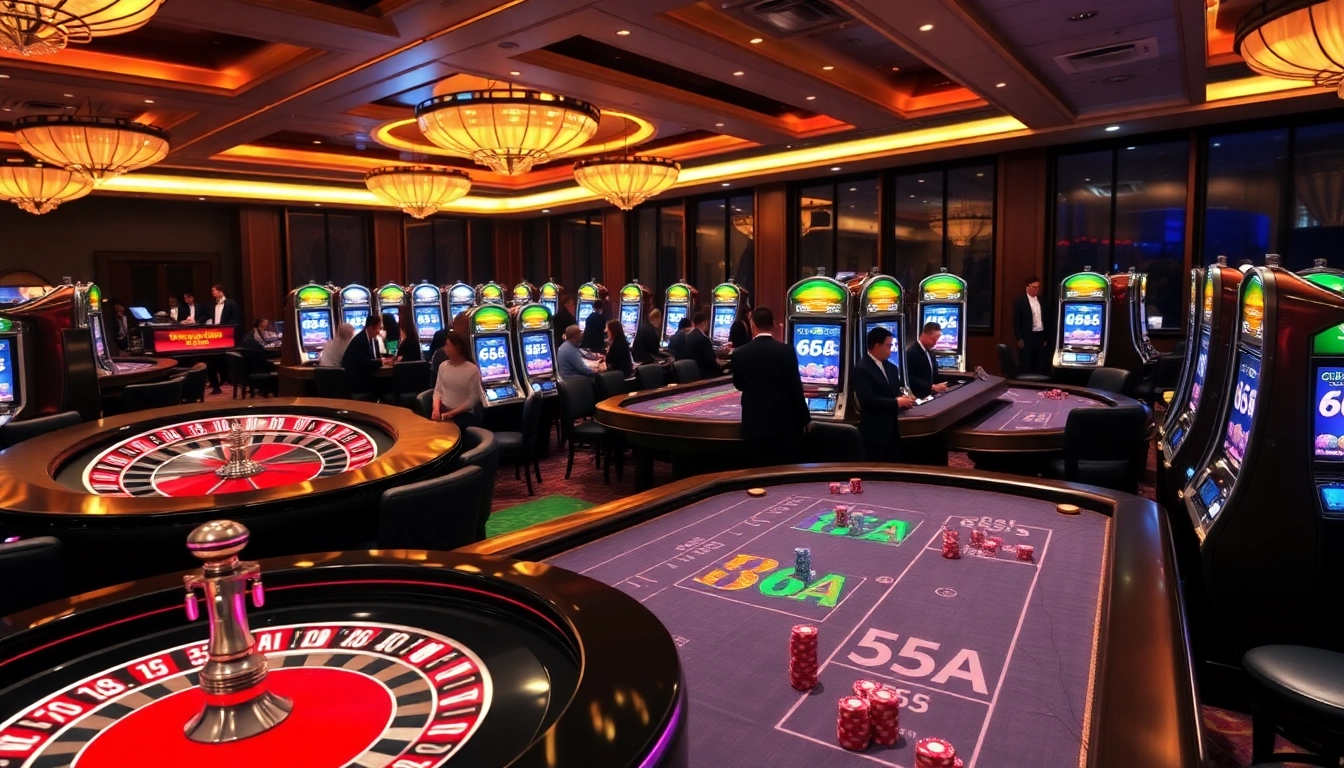 A player enjoys a thrilling moment at 65A's elegant casino table with vibrant chips and cards.