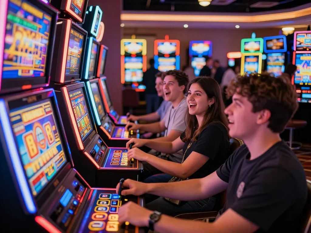 Experience the thrill of Slot Malaysia as players engage with vibrant slot machines and exciting gameplay.