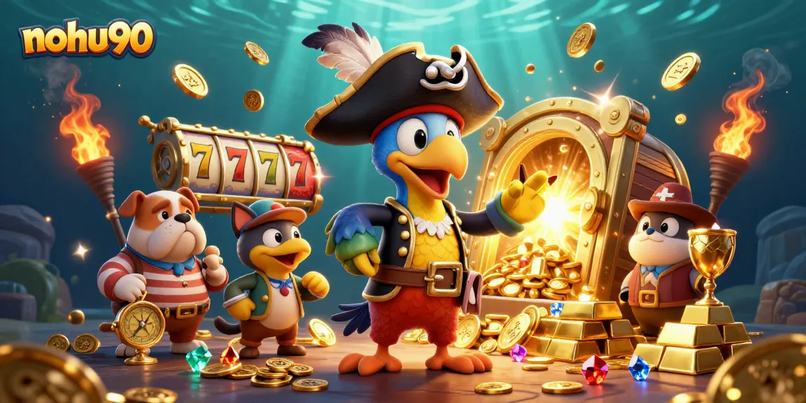 Experience thrilling action at nohu90 with exciting slots, pirate characters, and treasure galore!