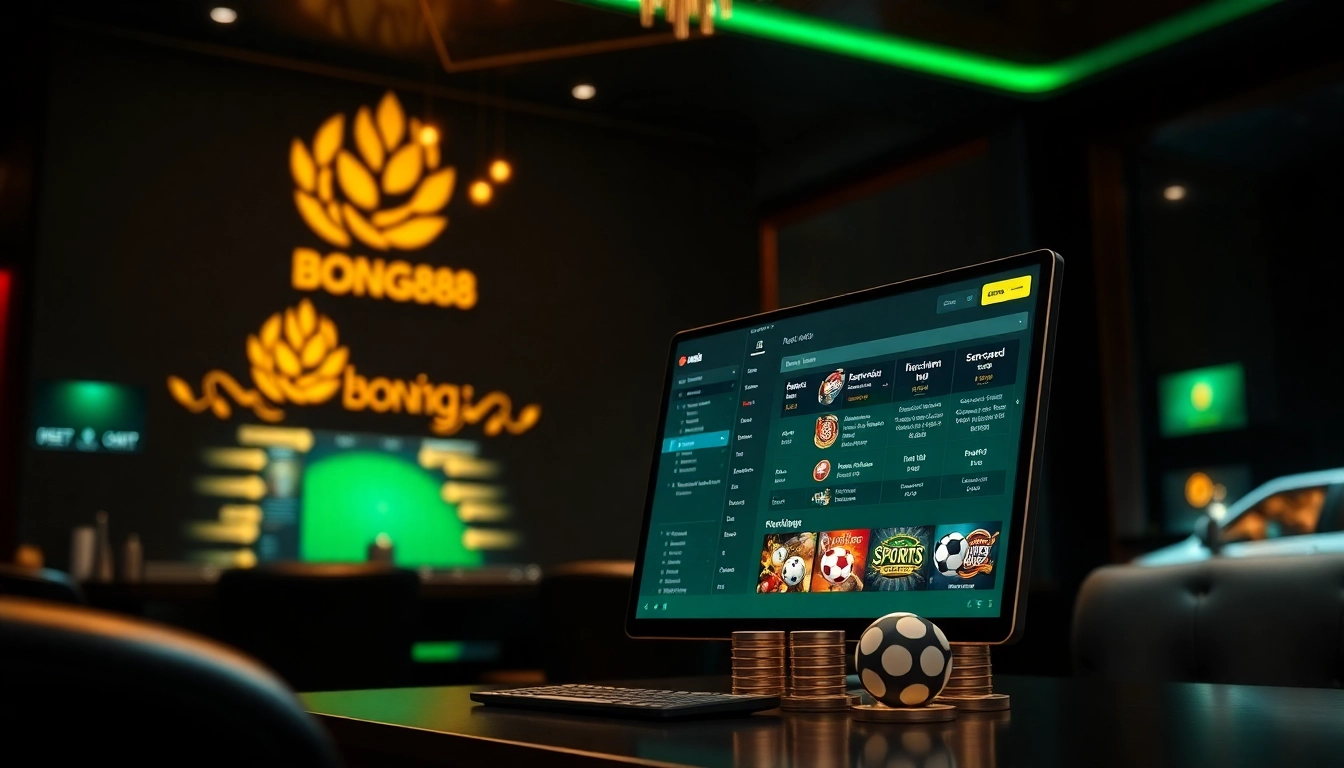 Engaging online gaming interface showcasing Bong88's features and betting options for vao bong88.