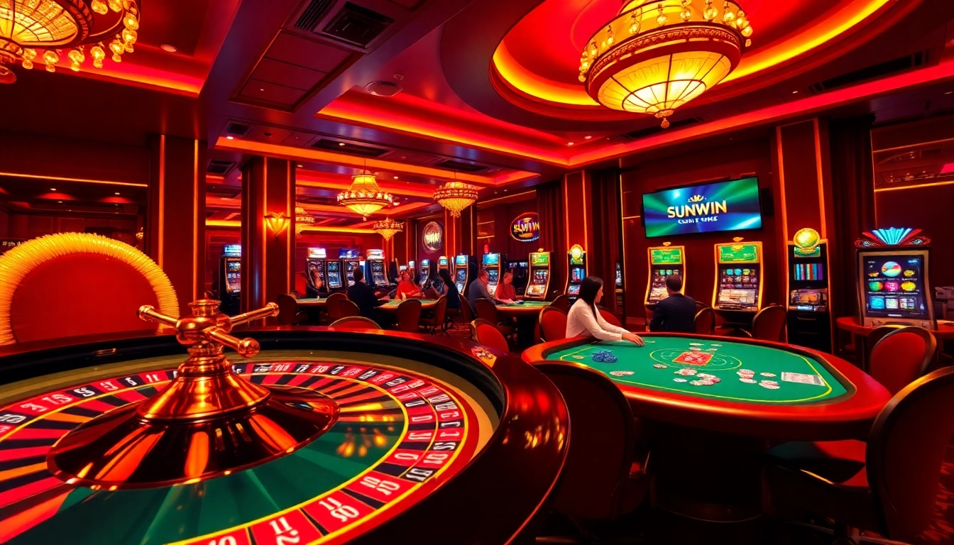 Experience the thrill of gambling at SUNWIN with exciting games and vibrant casino aesthetics.