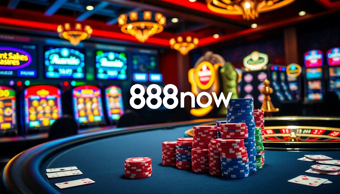 Experience thrilling poker action and vibrant casino ambiance with 888now's exciting gaming elements.