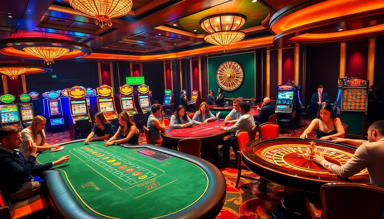 Players enjoying a thrilling gambling experience at fun79 casino tables.
