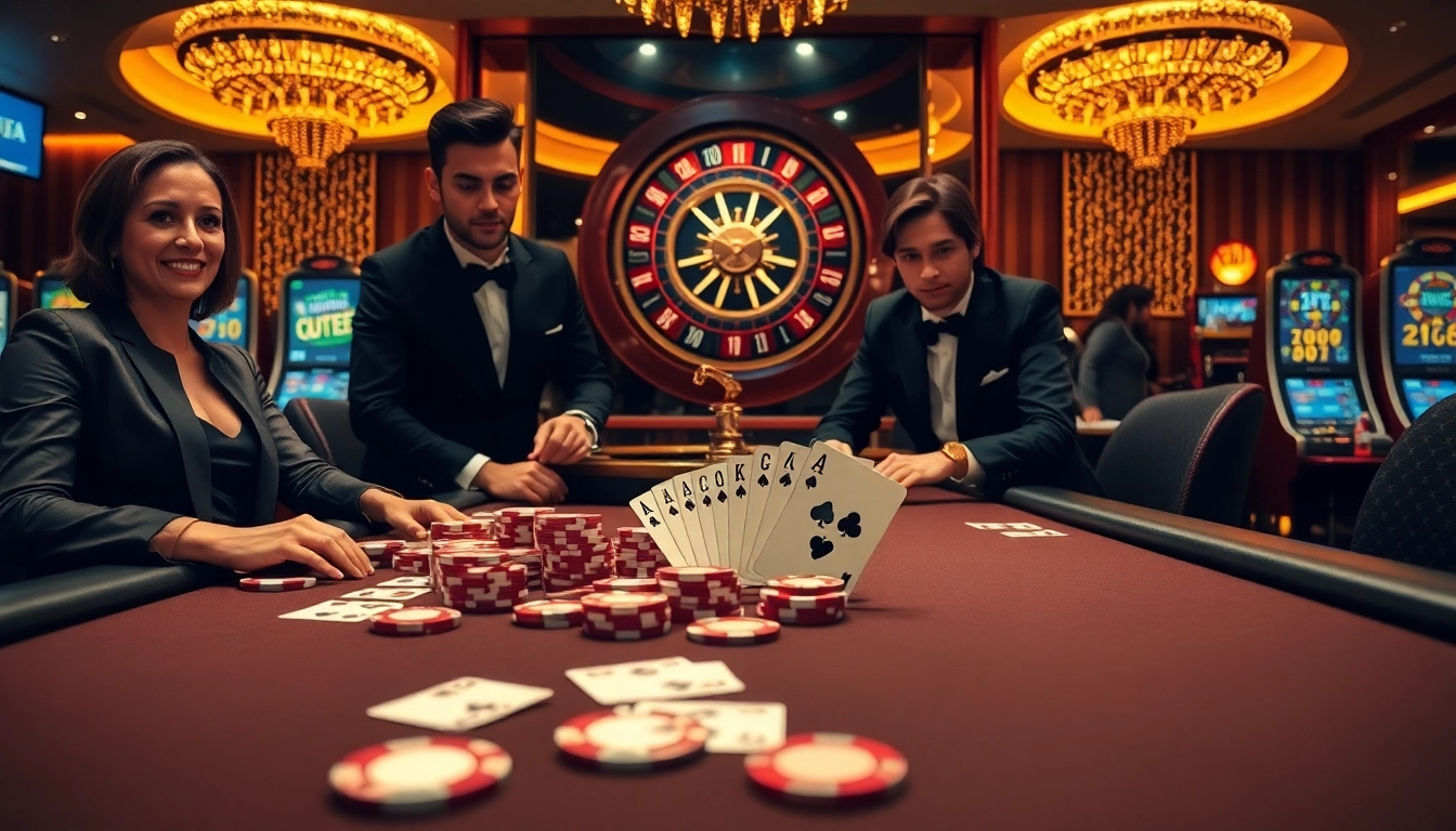 Experience the thrill at Lu88.com with vibrant casino gaming visuals, including poker and roulette.