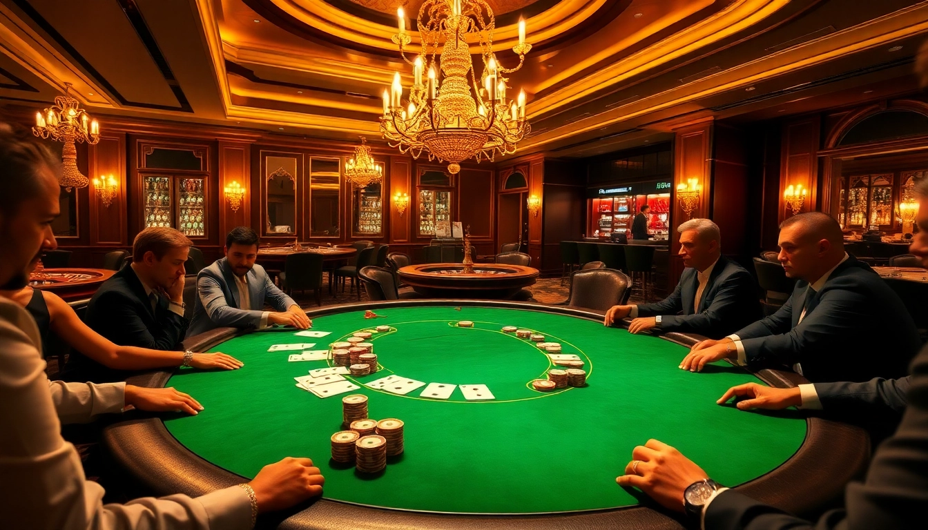 Players engage in high-stakes poker at a luxurious casino table inspired by https://www.eejl33.com/.
