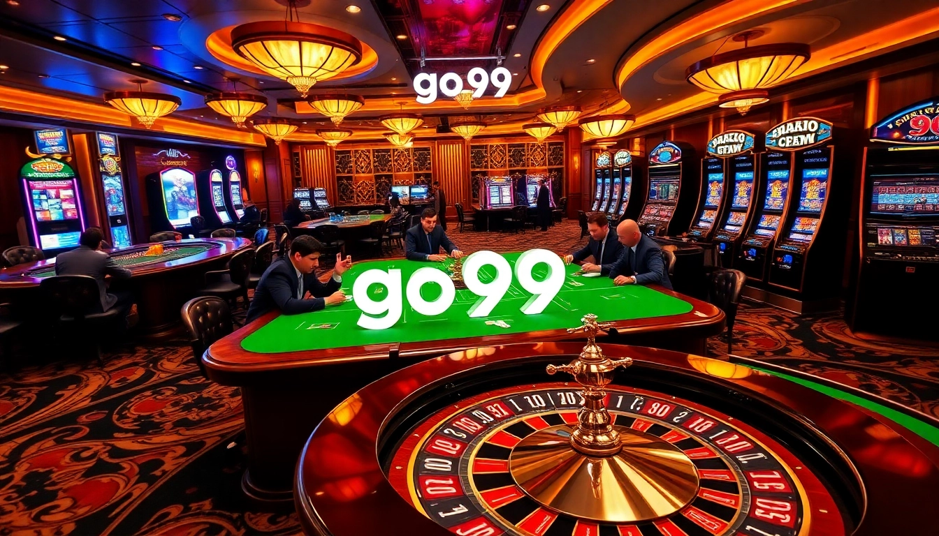 Exciting go99 casino experience with engaging tables and vibrant slot machines.