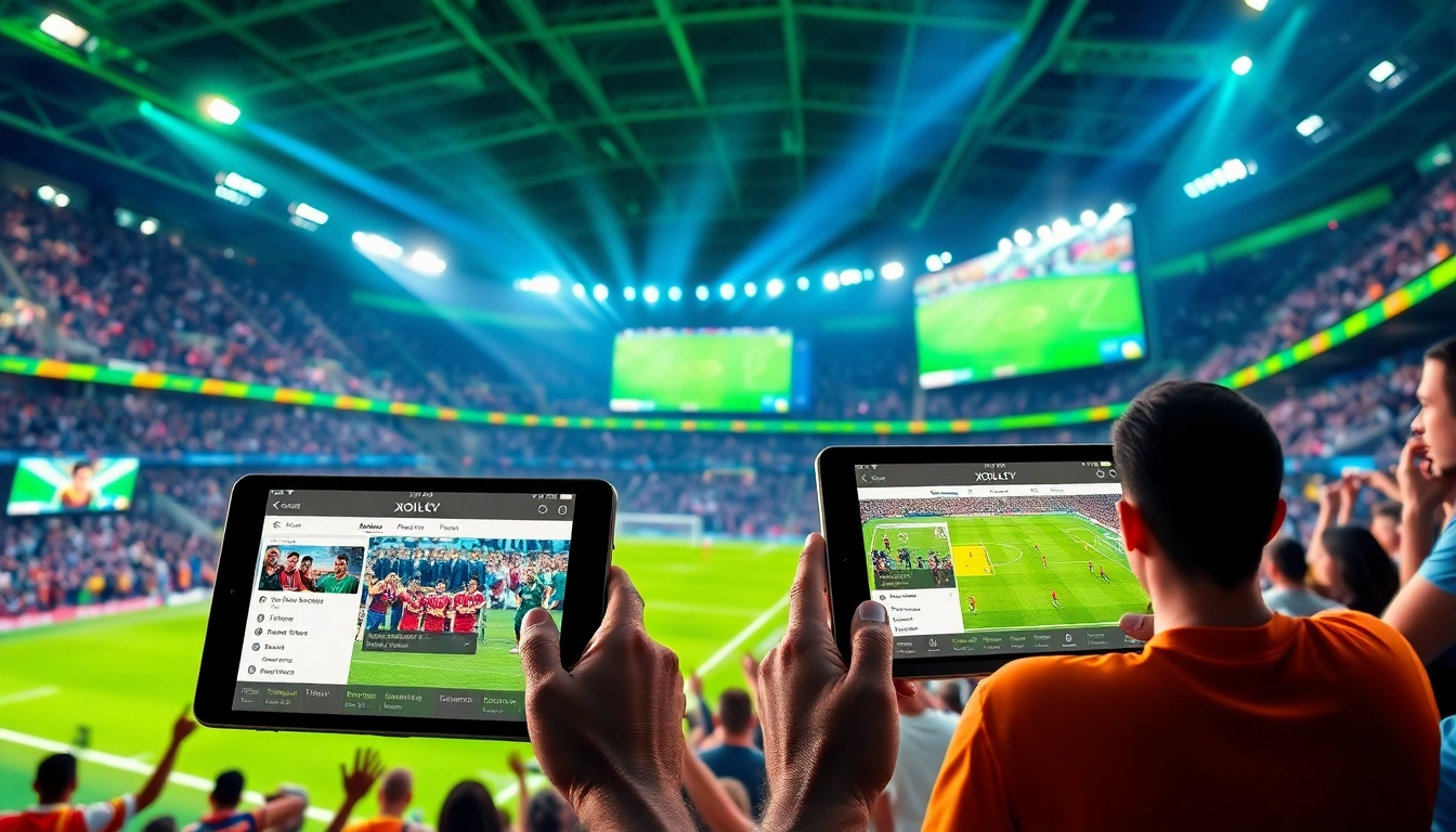 Engaging sports streaming scene showcasing joemadfan.com with vibrant football match atmosphere