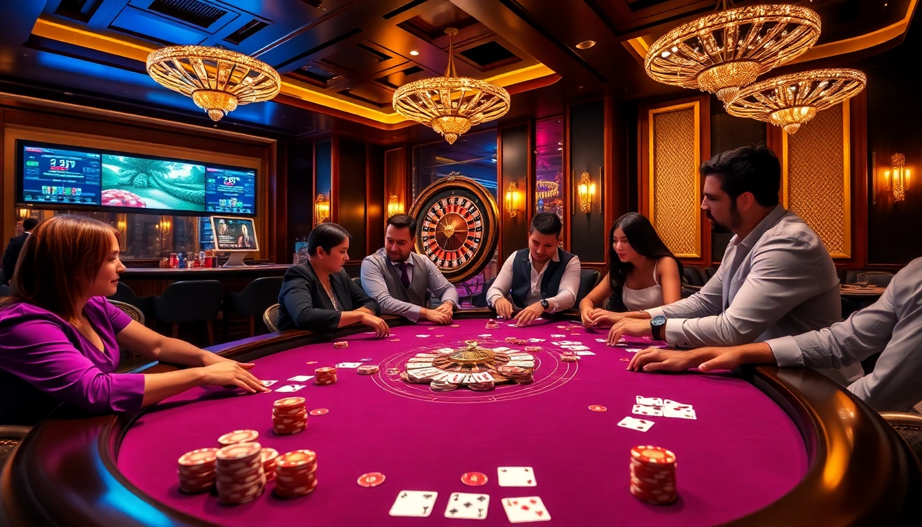 Experience thrilling moments at OPEN88 with poker action, colorful chips, and a lively casino atmosphere.